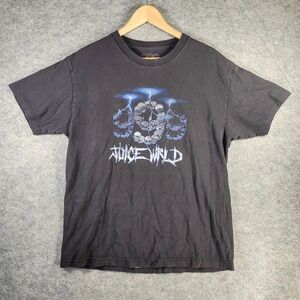 999 Club Juice WRLD T-Shirt Mens Large Black Vanity Skull Lightning Graphic Tee